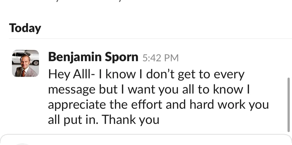 Slack message screenshot 14