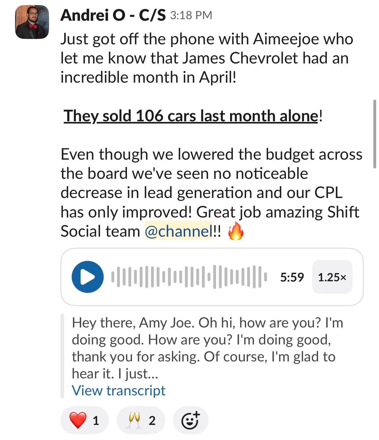 Slack message screenshot 2